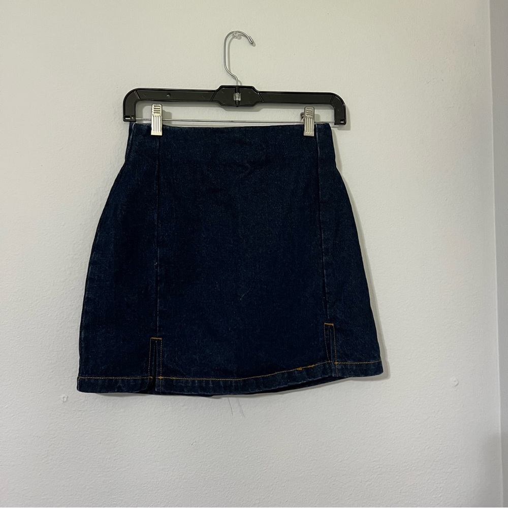 very dark wash denim skirt